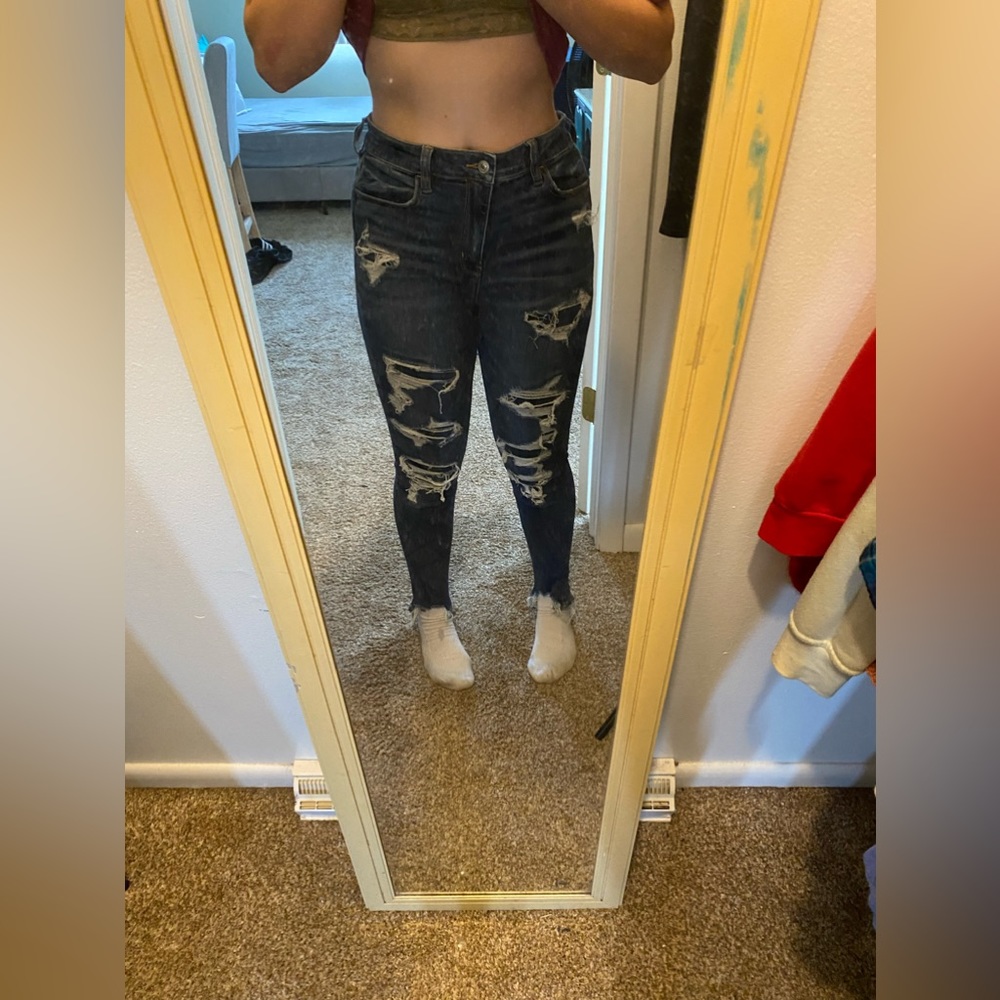 blue denim american eagle jeans